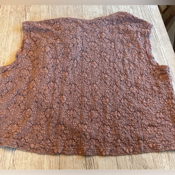 NWT FREE PEOPLE~Samantha Lace Muscle Tee Cowl Neck Sleeveless Oversized Fit Sz S - Picture 4 of 11